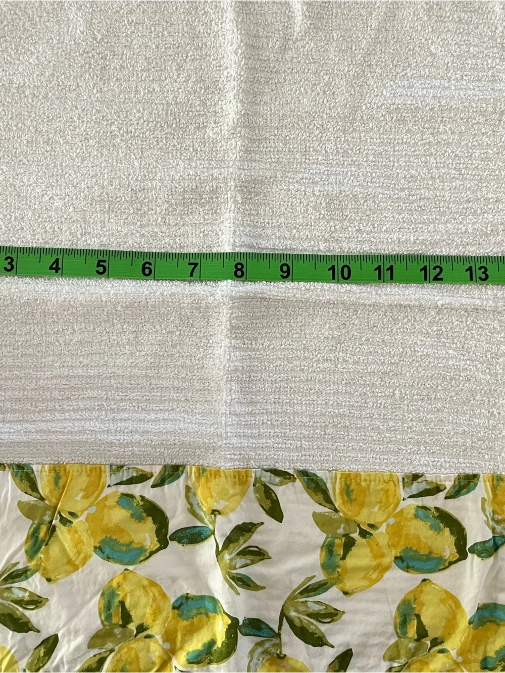 Handmade Yellow Lemon Print Kitchen Towel with Crochet Trim